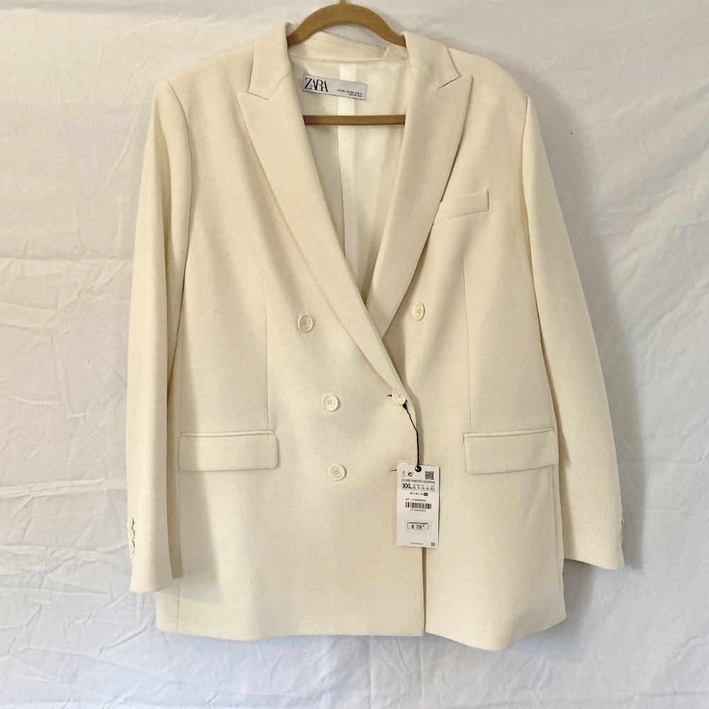 Zara Straight Cut Double Breasted Blazer - NWT